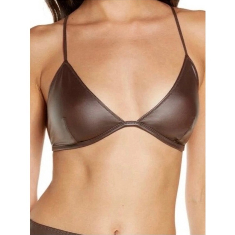 SKIMS Wet Jersey Triangle Bralette in Cocoa Color Size 4X